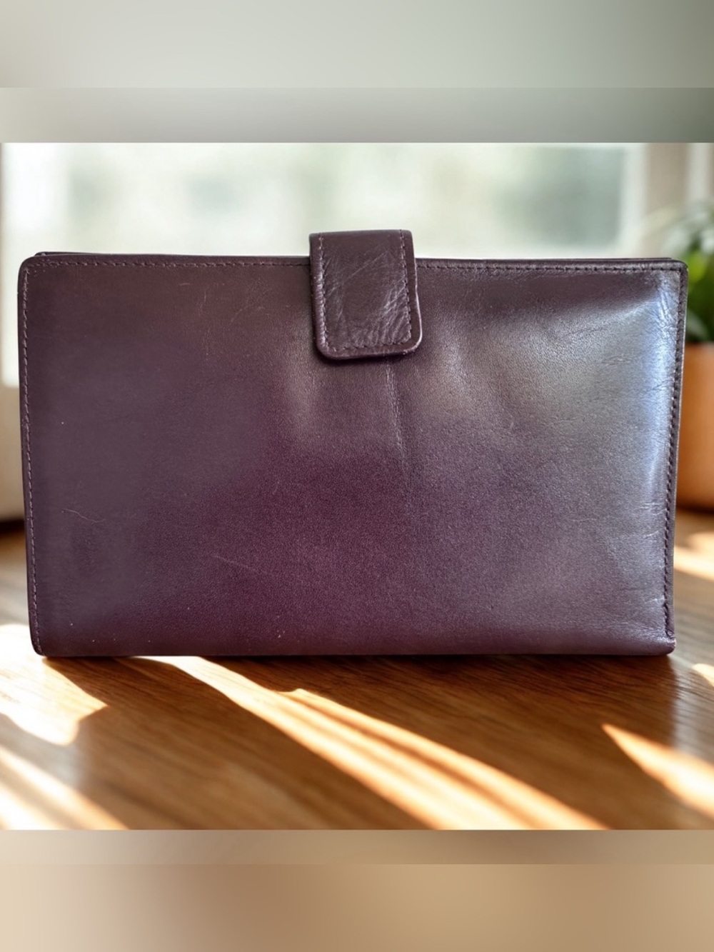 DOPP Collection Vintage Burgundy Calf Leather Travel Wallet Organizer